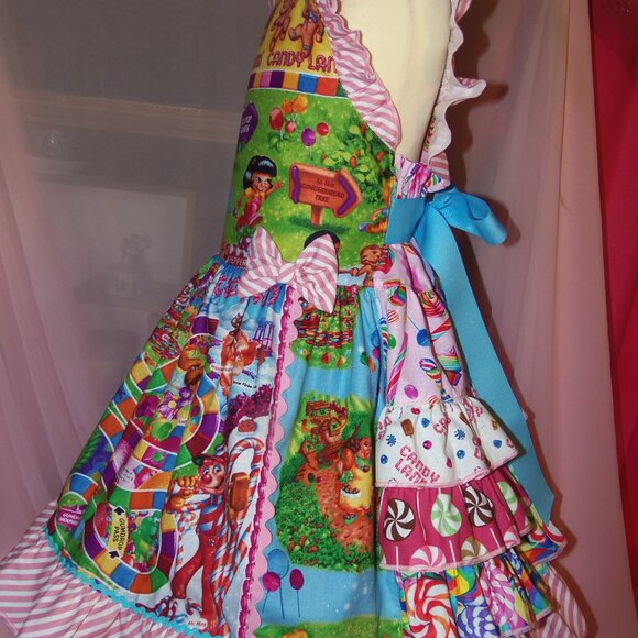 Candyland Board Game Girls Dress and Bow - Picture 4 of 7